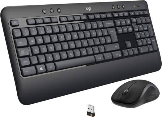 Logitech MK540 Wireless Keyboard and Mouse Combo for Windows, 2.4 GHz Wireless with Unifying USB-Receiver, Wireless Mouse, ENG Keyboard, Multimedia Hot Keys, 3y Battery Life, PC/Laptop - Black - eBuy UAE